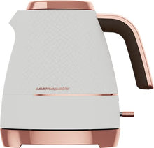 Load image into Gallery viewer, Beko Cosmopolis Dome Kettle WKM8307W, Retro White Rose Gold Design, 1.7L Capacity 3000 W, Includes Removable Lid, Easy Pour Spout & Boil Dry Protection