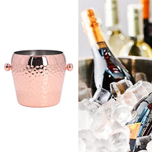 Load image into Gallery viewer, Champagne Bucket Pink Champagne Bucket Copper Plated Capacity Stainless Steel for Pub Bar, Elegant Style Shiny Ice Bucket Rose Gold (Copper Plating)