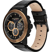 Load image into Gallery viewer, Tommy Hilfiger Analogue Multifunction Quartz Watch for Men with Black Leather Strap - 1791893