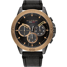 Load image into Gallery viewer, Tommy Hilfiger Analogue Multifunction Quartz Watch for Men with Black Leather Strap - 1791893