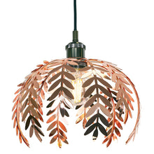 Load image into Gallery viewer, Traditional Fern Leaf Designed Easy Fit Ceiling Pendant Light Shade in Shiny Copper Finish | 28cm Diameter | 60w Maximum by Happy Homewares