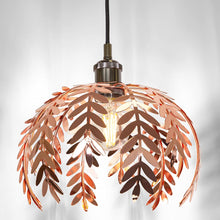 Load image into Gallery viewer, Traditional Fern Leaf Designed Easy Fit Ceiling Pendant Light Shade in Shiny Copper Finish | 28cm Diameter | 60w Maximum by Happy Homewares