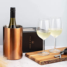 Load image into Gallery viewer, Villa & Marx Wine Chiller - Elegant Champagne Bucket with Premium Box - Insulated Wine Bottle Cooler Without Ice - Double Walled Wine Chiller Bucket, Fits and Cools All Bottles (Copper)