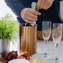 Load image into Gallery viewer, Villa & Marx Wine Chiller - Elegant Champagne Bucket with Premium Box - Insulated Wine Bottle Cooler Without Ice - Double Walled Wine Chiller Bucket, Fits and Cools All Bottles (Copper)