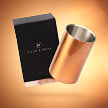 Load image into Gallery viewer, Villa & Marx Wine Chiller - Elegant Champagne Bucket with Premium Box - Insulated Wine Bottle Cooler Without Ice - Double Walled Wine Chiller Bucket, Fits and Cools All Bottles (Copper)