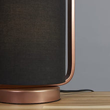 Load image into Gallery viewer, Table Lamp | Copper & Black Cylindrical Shade With Metal Lantern