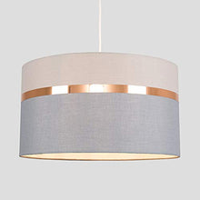 Load image into Gallery viewer, Grey & Copper Drum Pendant Light Shade
