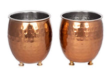 Load image into Gallery viewer, Set Of 2 Copper Plant Pots | Hammered Finish