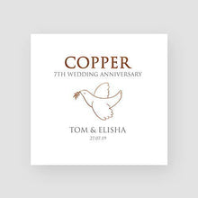 Load image into Gallery viewer, Personalised Handmade Greeting Card | 7th Copper Anniversary Card