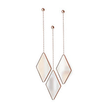Load image into Gallery viewer, Set Of 3 Diamond Shaped Mirrors | Copper | Umbra | 28.26 x 17.14 x 3.81 cm | Dima