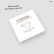 Load image into Gallery viewer, Copper 7th Wedding Anniversary Greetings Card | Personalised