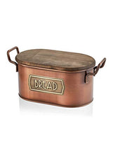 Load image into Gallery viewer, Copper Bread Bin With Wooden Lid