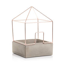 Load image into Gallery viewer, Copper Plant House | Concrete With Copper Wire Frame | 14 x 21 x 14 cm | Good Design Works