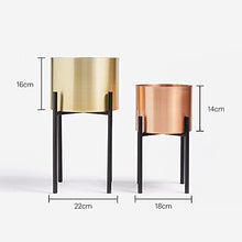 Load image into Gallery viewer, Set Of 2 Copper & Gold Planters | Plant Pots