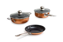 Load image into Gallery viewer, Non-Stick Cooking Pans and Pots Set - 5 pcs Oven Safe Copper Cookware - Saucepan Pots with Lids - Kitchenware Frying Pan - by Nuovva