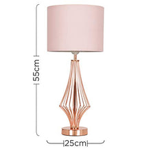 Load image into Gallery viewer, Pink & Copper Table Lamp With Shade
