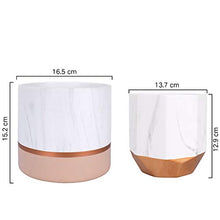 Load image into Gallery viewer, White & Copper, Rose-Gold Plant Pots