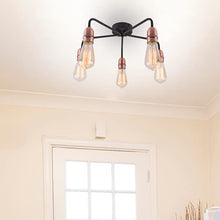 Load image into Gallery viewer, Industrial Style Copper & Black Ceiling Light