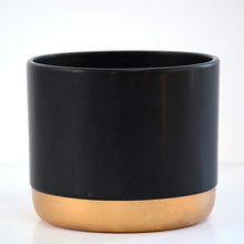 Load image into Gallery viewer, Black & Copper Plant Pot | Indoor Use | Ceramic | Thompson & Morgan