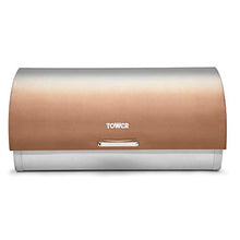 Load image into Gallery viewer, Two Tone Copper & Stainless Steel Bread Bin