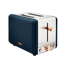 Load image into Gallery viewer, Tower | Cavaletto 2-Slice Toaster | 850W | Midnight Blue and Rose Gold, Copper