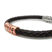 Load image into Gallery viewer, Personalised Copper Leather Bracelet | Wedding Anniversary | 7th