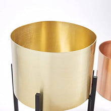 Load image into Gallery viewer, Gold & Copper Plant Pot With Stand