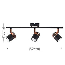 Load image into Gallery viewer, 3 Spotlight Ceiling Track | Black & Copper