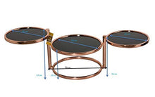 Load image into Gallery viewer, Space Saving Copper Coffee Table With Black Glass Top