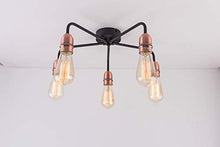 Load image into Gallery viewer, Black & Vintage Copper Ceiling Light