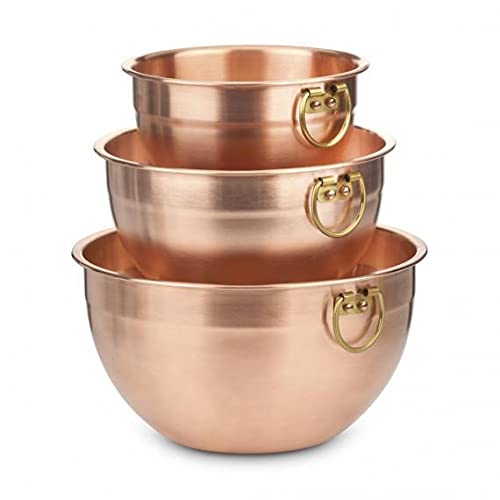 Old Dutch 3-Piece Solid Copper Beating Bowls Set