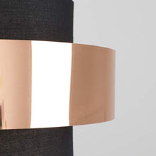 Load image into Gallery viewer, MiniSun Modern Cylinder Ceiling Pendant Light Shade in a Black & Copper Effect Finish