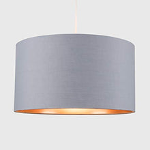 Load image into Gallery viewer, Grey & Copper Drum Shade | Polycotton