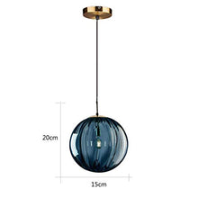 Load image into Gallery viewer, Ceiling Pendant | Copper & Blue Glass Light