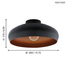 Load image into Gallery viewer, Modern Matt Black & Copper Ceiling Light