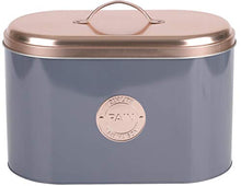 Load image into Gallery viewer, Grey & Copper | Bistro Style | Metal Bread Storage Bin Box