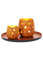 Load image into Gallery viewer, Copper & Black Large Round Flat Tray