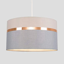 Load image into Gallery viewer, MiniSun | Grey & Copper Pendant Drum Shade