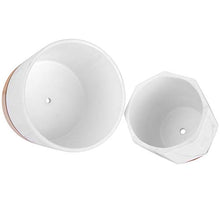 Load image into Gallery viewer, Marbled White Ceramic & Copper, Rose- Gold Plant Pots | Pack Of 2 | Indoor Plants