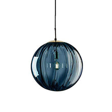 Load image into Gallery viewer, Modern Blue Glass Globe Pendant | Copper