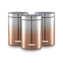 Load image into Gallery viewer, Set Of 3 Copper Ombre Silver Canisters For Kitchen