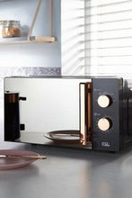 Load image into Gallery viewer, Black & Copper Mirrored Door Microwave