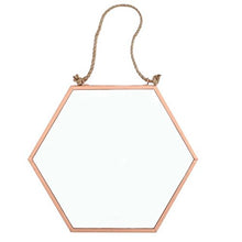 Load image into Gallery viewer, Hexagonal Geometric Mirror | Copper Frame | Wall Hung | Brown & Ginger