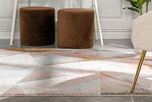 Load image into Gallery viewer, Large Multi Coloured Modern Rug | Copper, Rose- Gold, Blush Pink