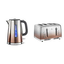Load image into Gallery viewer, Copper Sunset | Polished Eclipse Ombre Toaster & Kettle Set | Russell Hobbs