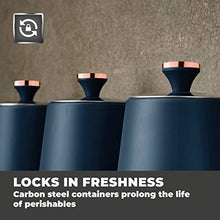 Load image into Gallery viewer, Midnight Blue & Copper Cannisters For Sugar, Tea & Coffee