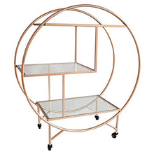 Load image into Gallery viewer, Copper Bar Cart Drinks Trolley | Art Deco | 3 Shelves | Rose Gold