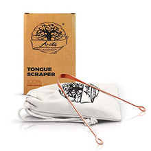 Load image into Gallery viewer, Arista Tongue Scraper | Ayurveda Tongue Cleaner | Copper Tongue Scraper for Bad Breath Treatment | Tongue Cleaner Scraper | Tongue Scrapers for Adults | Metal Tongue Scraper | Oral Hygiene Products