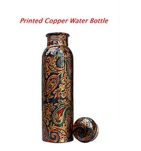 Load image into Gallery viewer, 100% Copper Water Bottle | Patterned Design