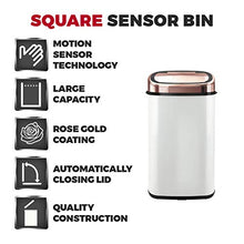 Load image into Gallery viewer, Copper & White Square Sensor Kitchen Bin